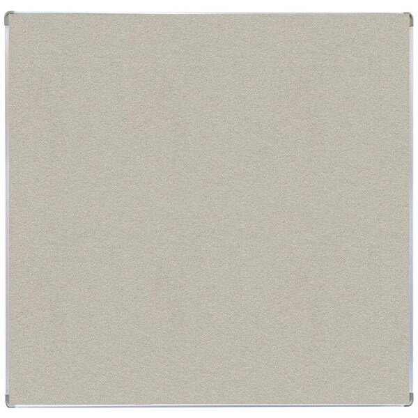 Aarco VIC Cork Bulletin Board with Euroframe Design 48"x48" Oyster Shell ERC4848206 - main